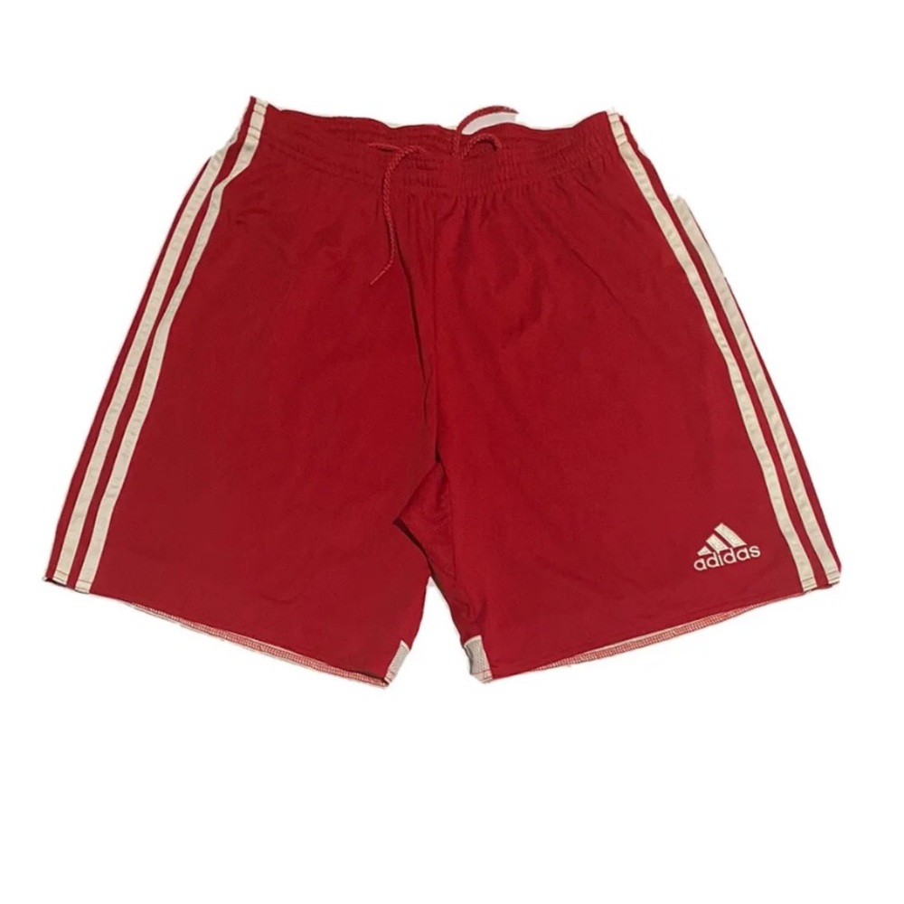 Adidas mens shorts size m climacool athletic inner drawstring logo 3 stripped